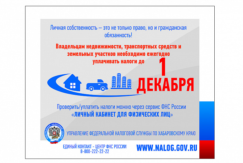 Уведомления на уплату имущественных налогов за 2020 год направлены жителям Хабаровского края фото 2