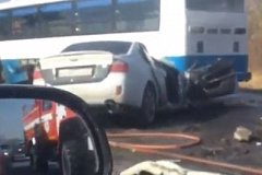 ДТП с участием автобуса и легкового автомобиля произошло на трассе Хабаровск – Комсомольск-на-Амуре