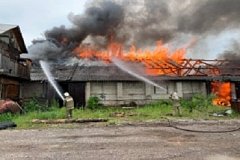В Хабаровском крае сгорела лесопилка