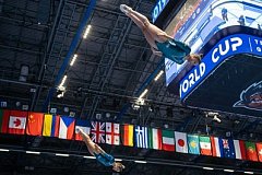 Золотые медали завоевали спортсмены сборной России на Кубке мира по прыжкам на батуте