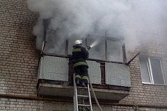 Пожар на балконе тушили в Комсомольске