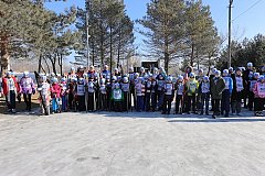 Жители Хабаровского района вышли на «Лыжню России» в поселке Корфовский