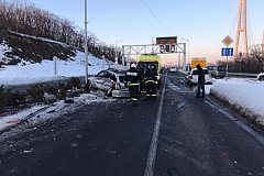 Смертельная авария произошла на острове Русский (фото)