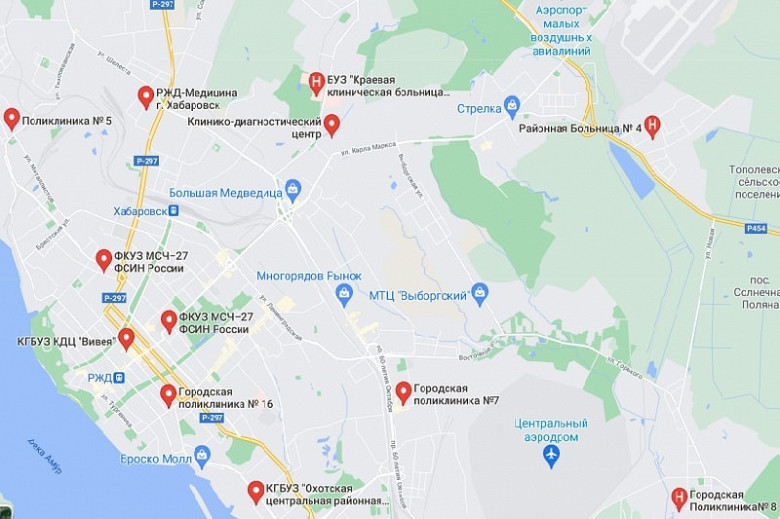 Пункты вакцинации Хабаровского края теперь в Google Картах фото 2