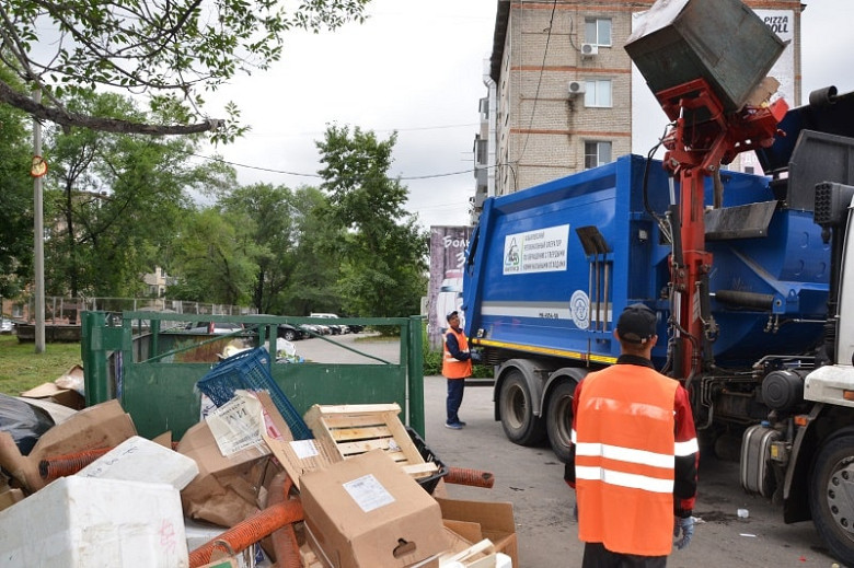 Объёмы вывоза мусора из хабаровских дворов удалось удвоить за две недели фото 5