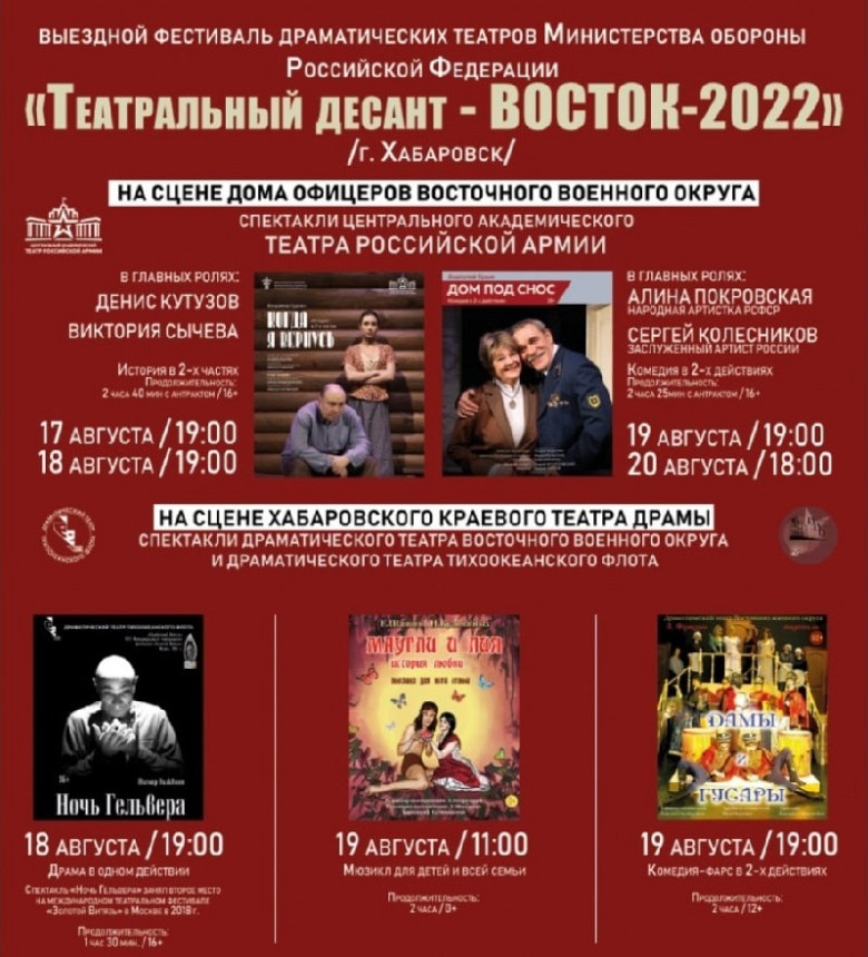 В Хабаровске пройдет фестиваль «Театральный десант – ВОСТОК 2022» фото 2